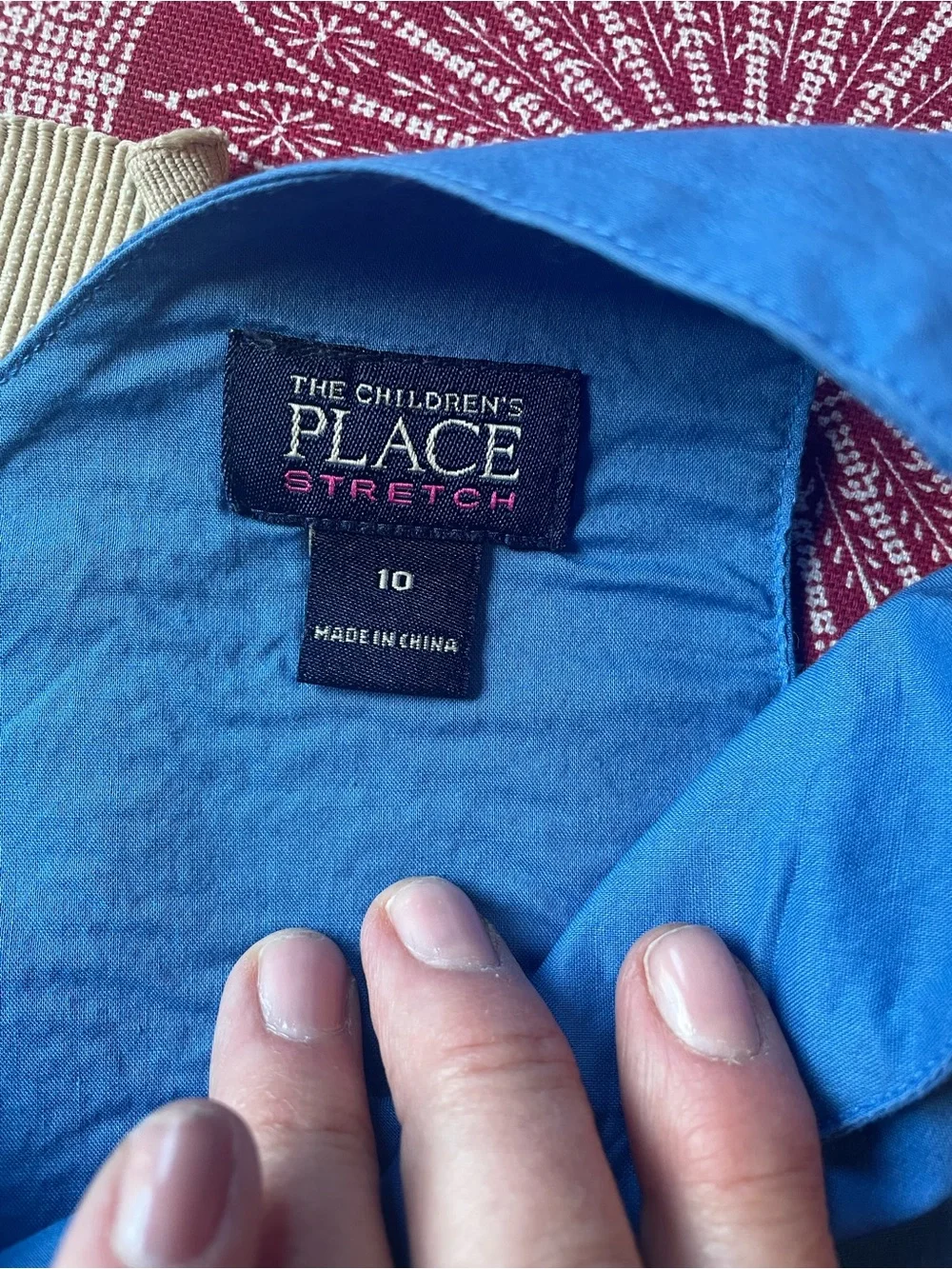 The Children’s Place Girl’s Stretch Summer Dress Pink Blue Embroidered Size 10 - Picture 7 of 8